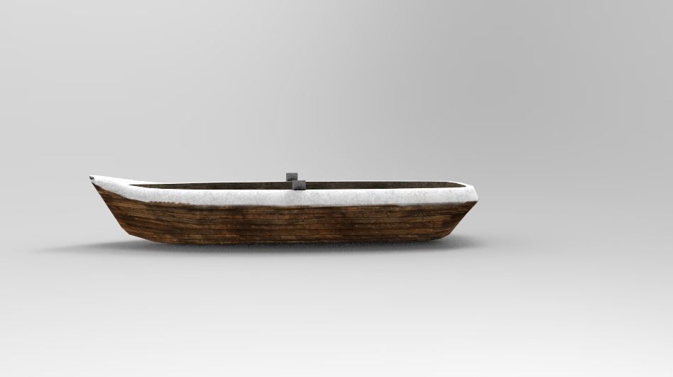 Low Poly Boat wooden Low-poly 3D model_1