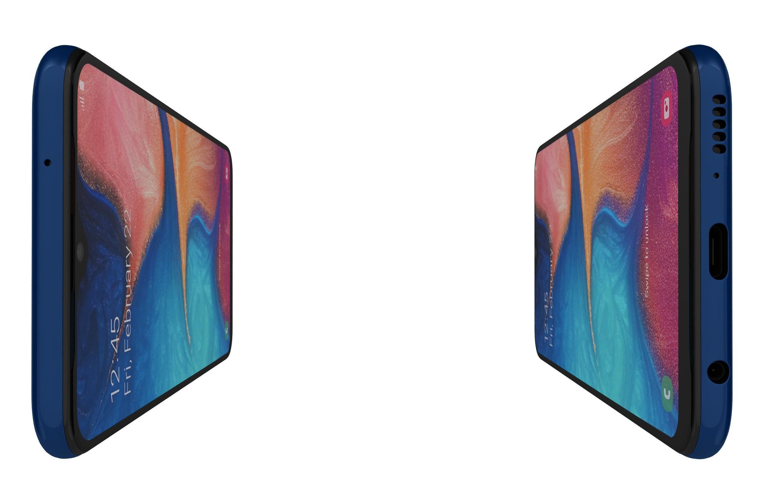 Samsung Galaxy A20e Blue 3D model_6