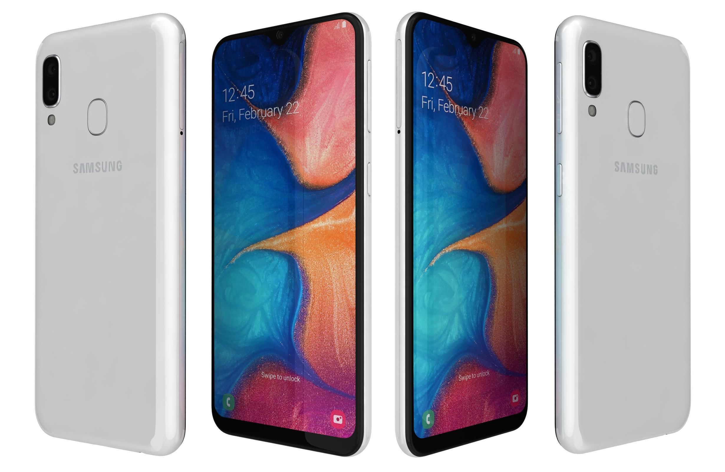 Samsung Galaxy A20e White 3D model_1