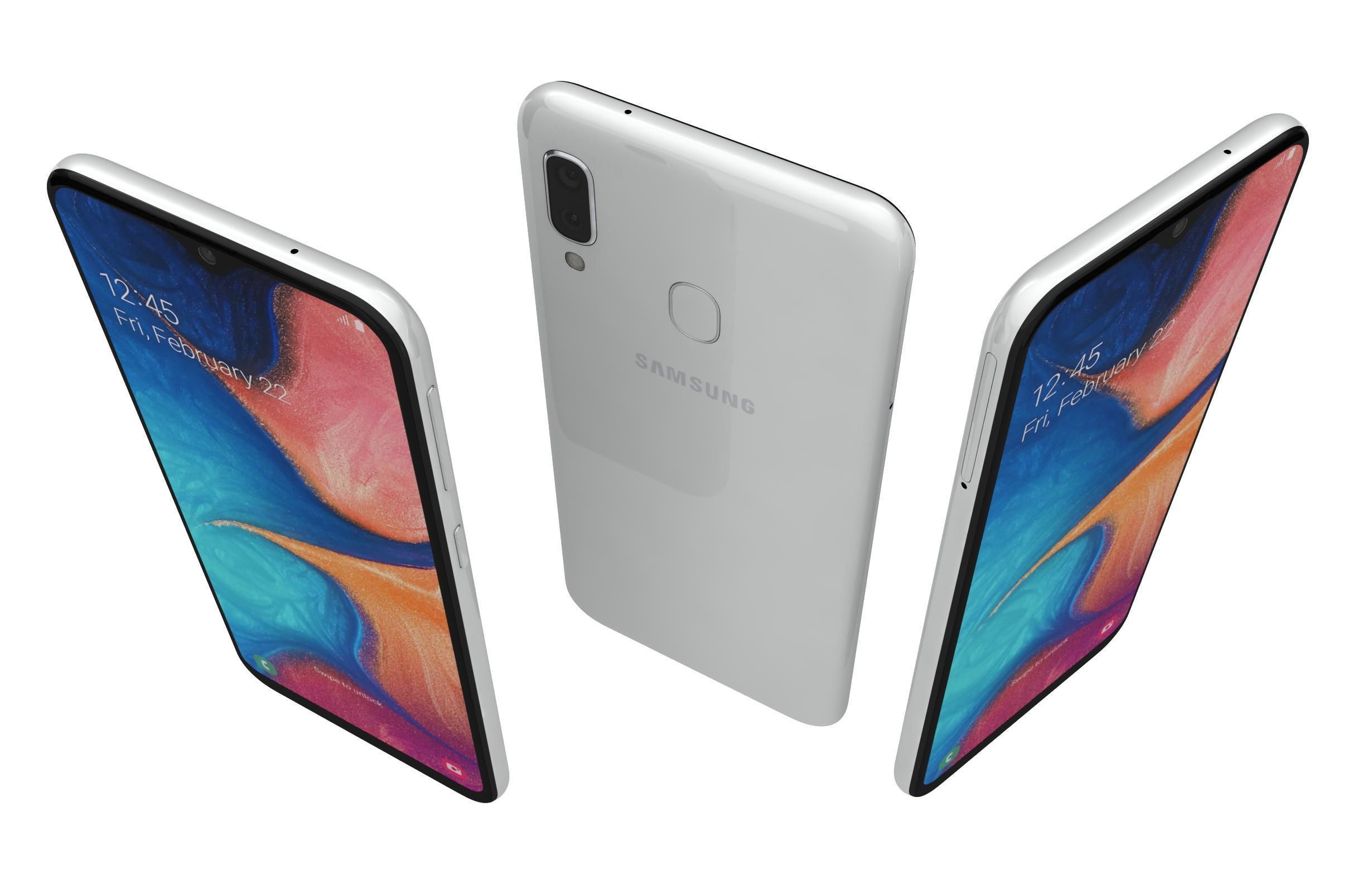 Samsung Galaxy A20e White 3D model_2