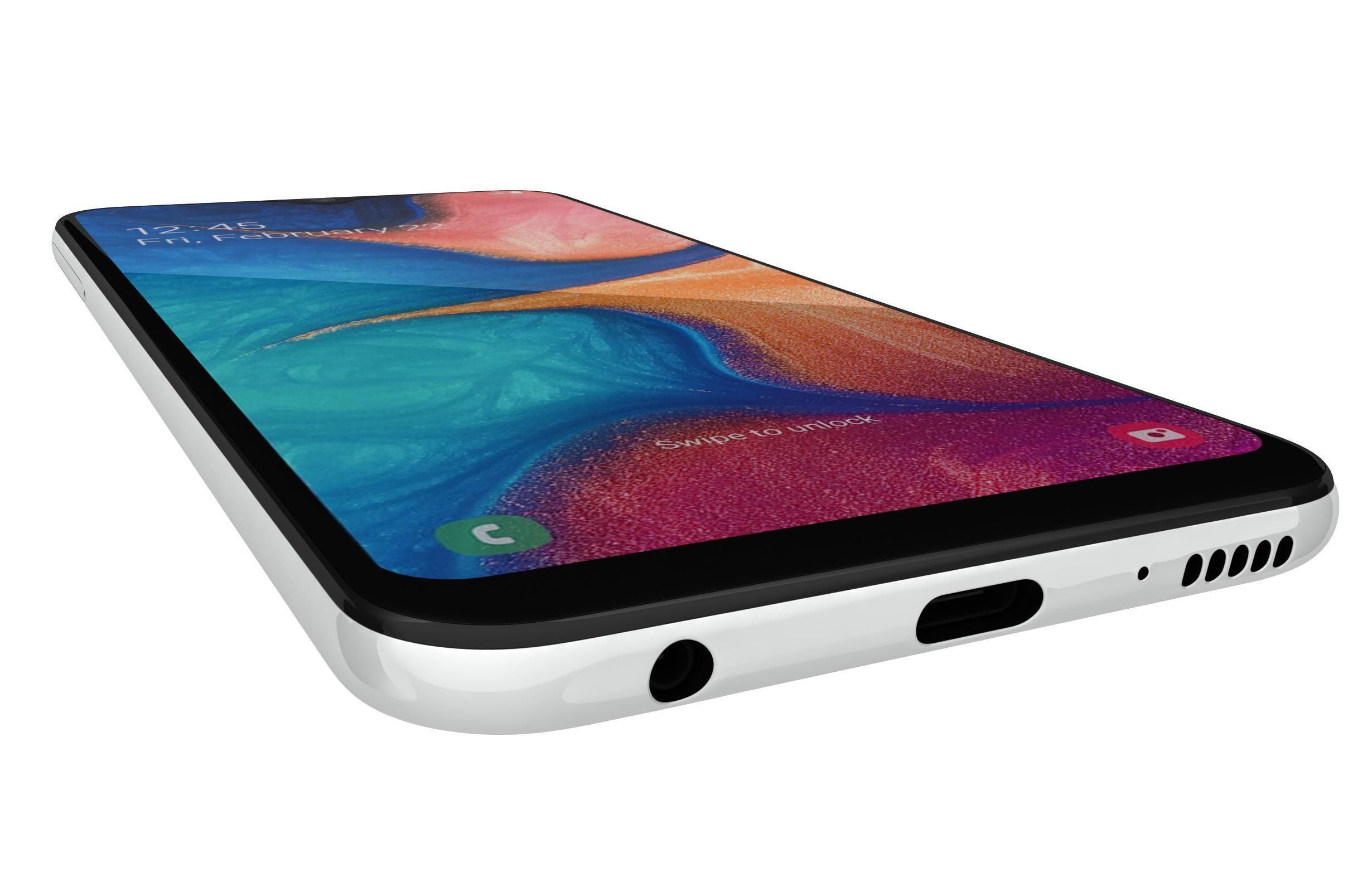 Samsung Galaxy A20e White 3D model_9