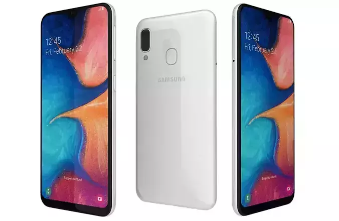 Samsung Galaxy A20e White 3D model