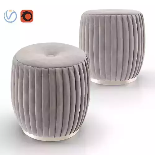 BELLA Beige Velvet Ottoman