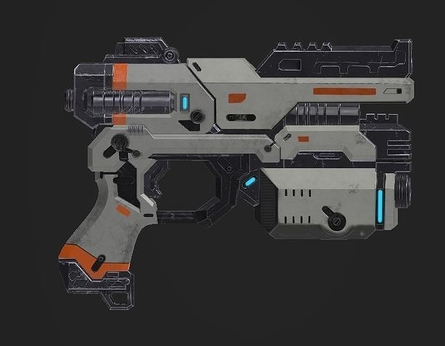 Trion gun Low-poly 3D model