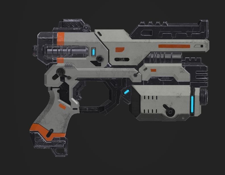 Trion gun Low-poly 3D model_0
