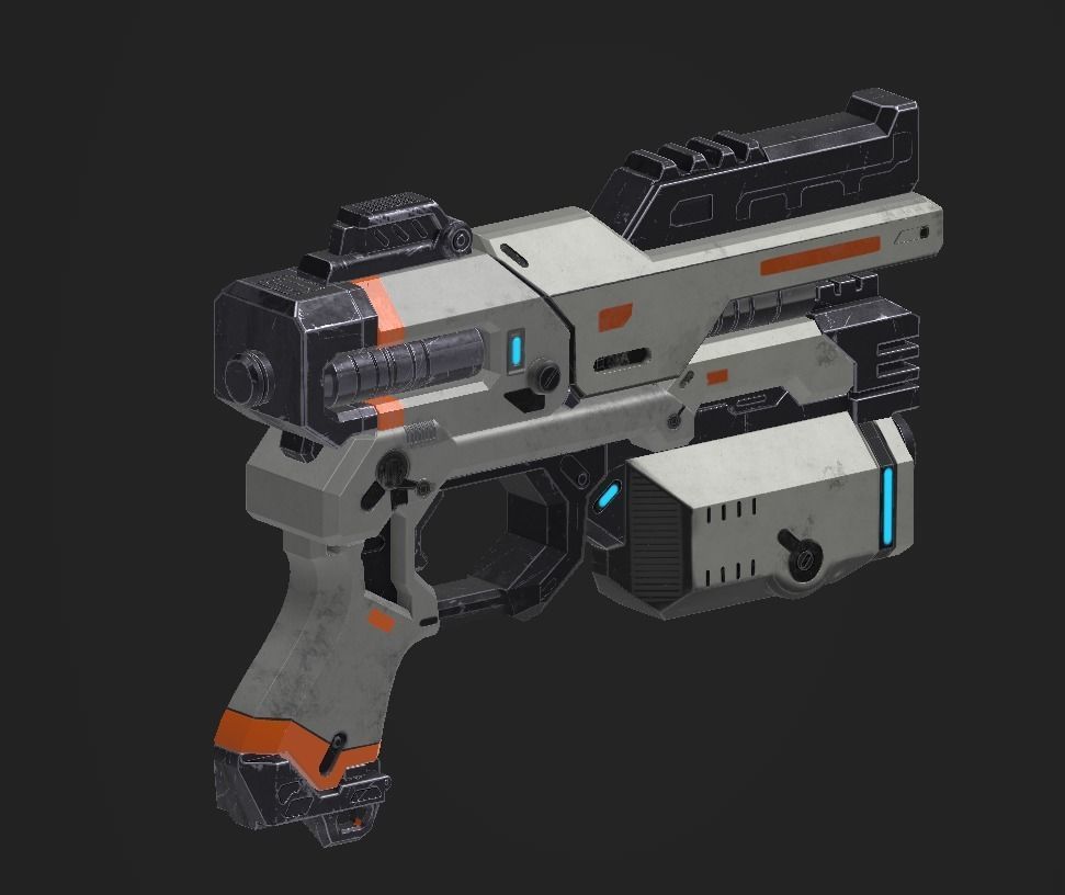 Trion gun Low-poly 3D model_3