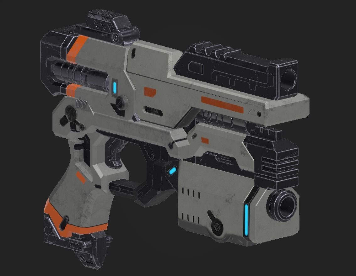 Trion gun Low-poly 3D model_2