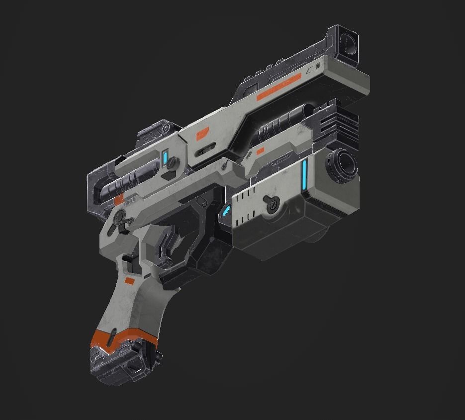 Trion gun Low-poly 3D model_4