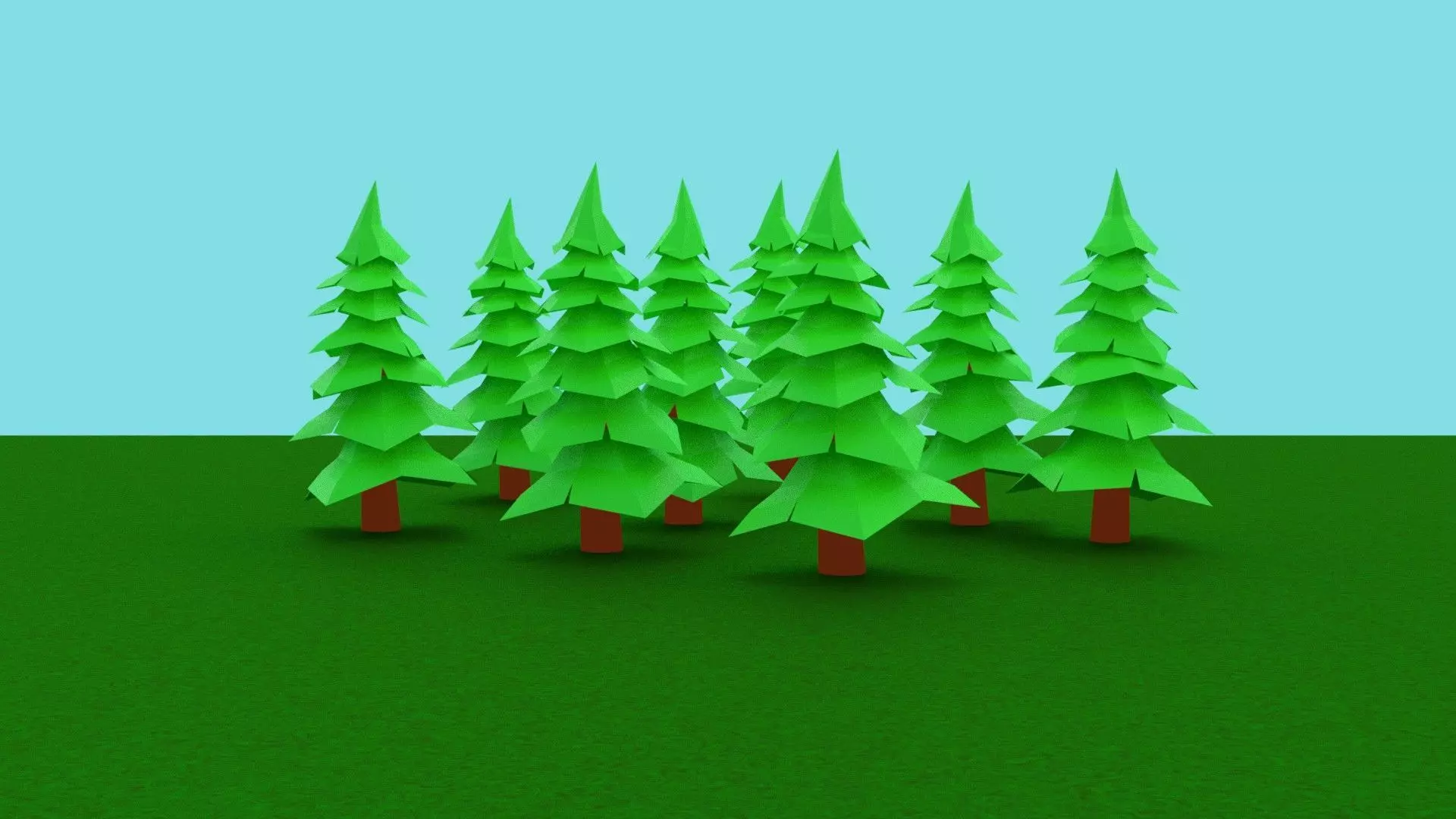 low poly christmas trees Low-poly 3D model_0