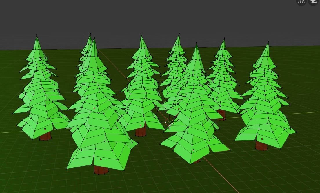 low poly christmas trees Low-poly 3D model_3