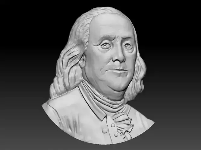  Benjamin Franklin bas-relief 3D print model