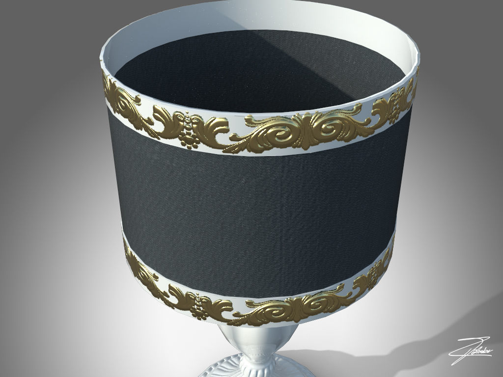 Table lamp 14 VR ready Low-poly 3D model_3