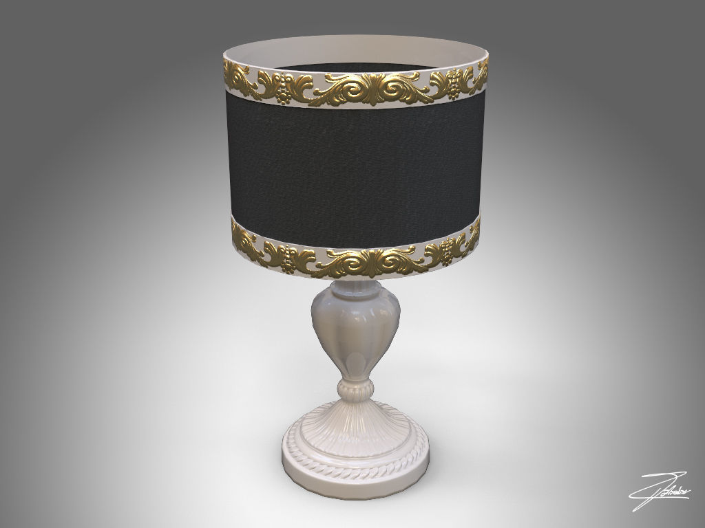 Table lamp 14 VR ready Low-poly 3D model_5