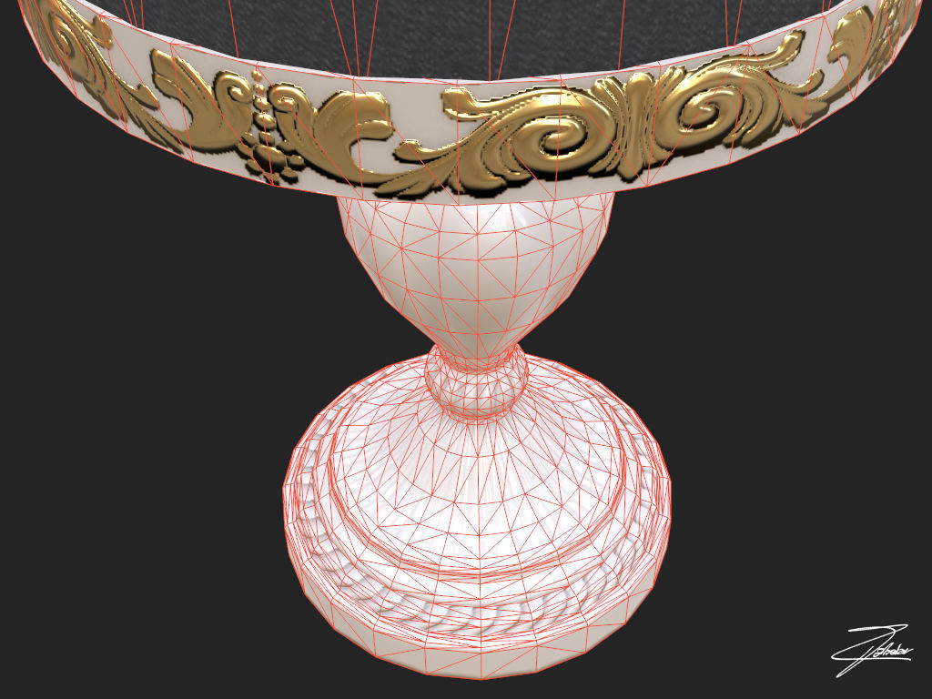 Table lamp 14 VR ready Low-poly 3D model_7