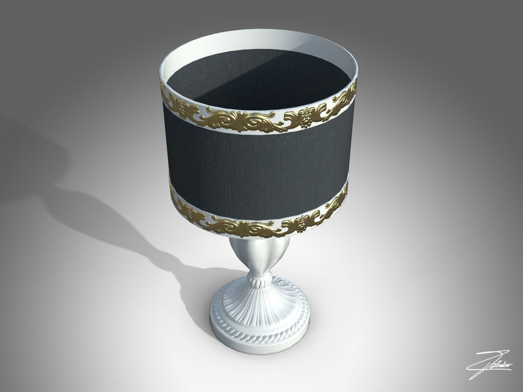 Table lamp 14 VR ready Low-poly 3D model_1