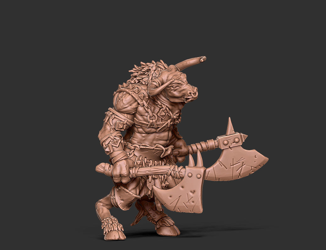 Minotaur - 55mm 3D print model_3