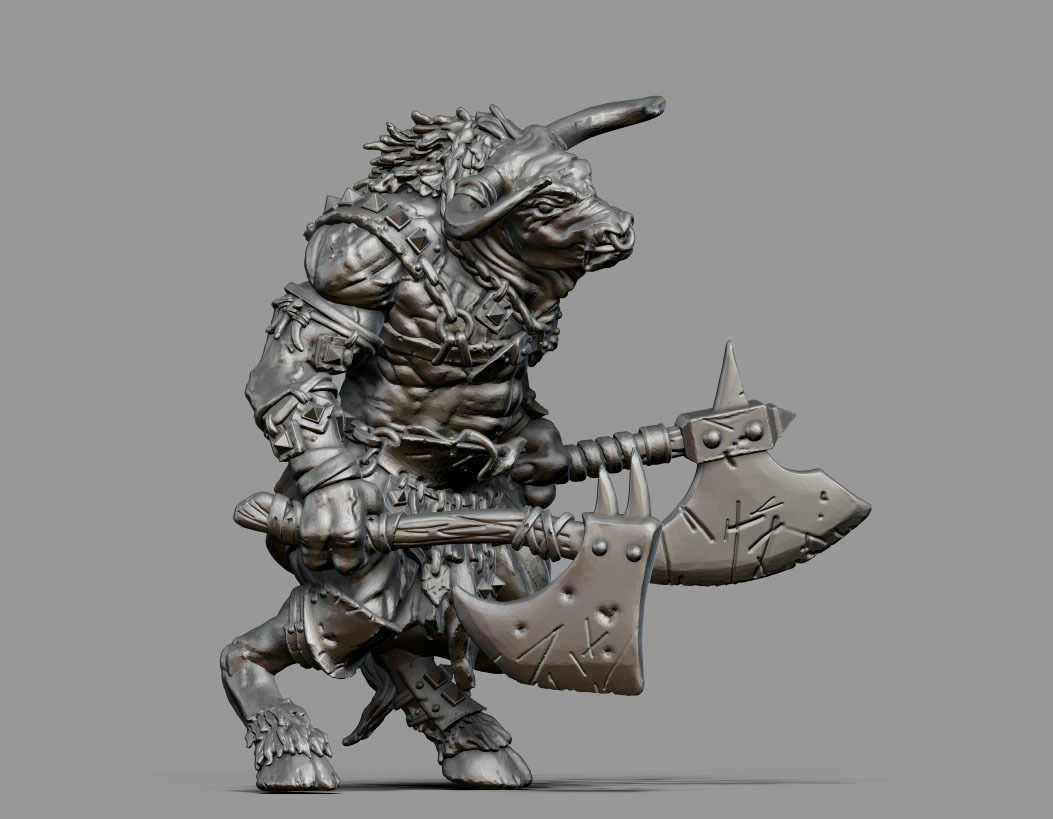 Minotaur - 55mm 3D print model_10