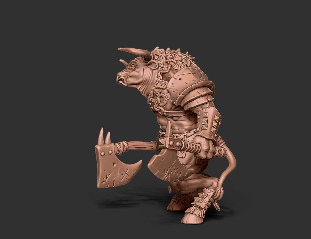 Minotaur - 55mm 3D print model_7