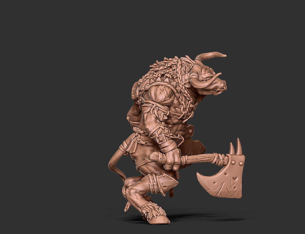 Minotaur - 55mm 3D print model_4