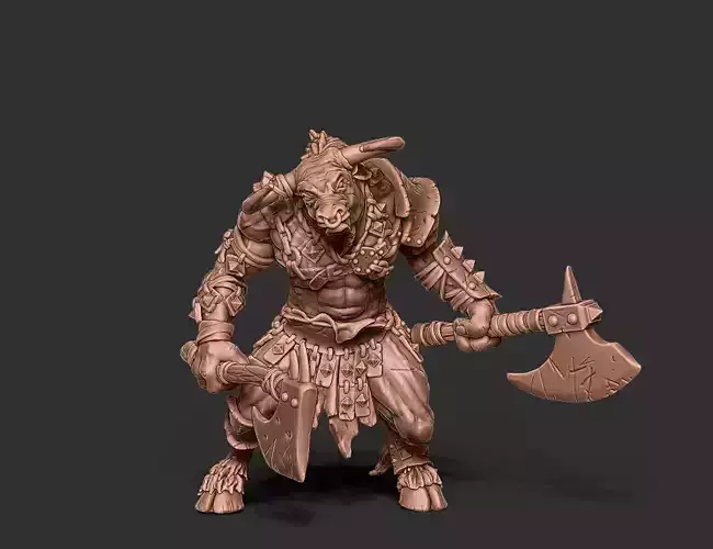 Minotaur - 55mm 3D print model Minotaur - 55mm 3D print model