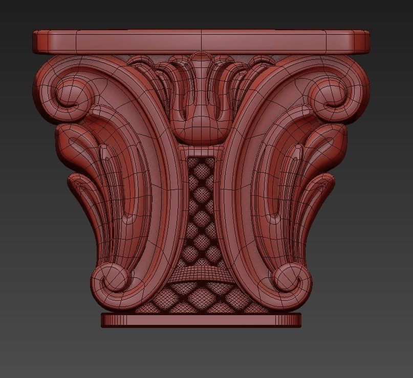 Carved Element 3D model 3D model_3