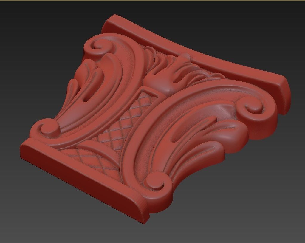 Carved Element 3D model 3D model_5