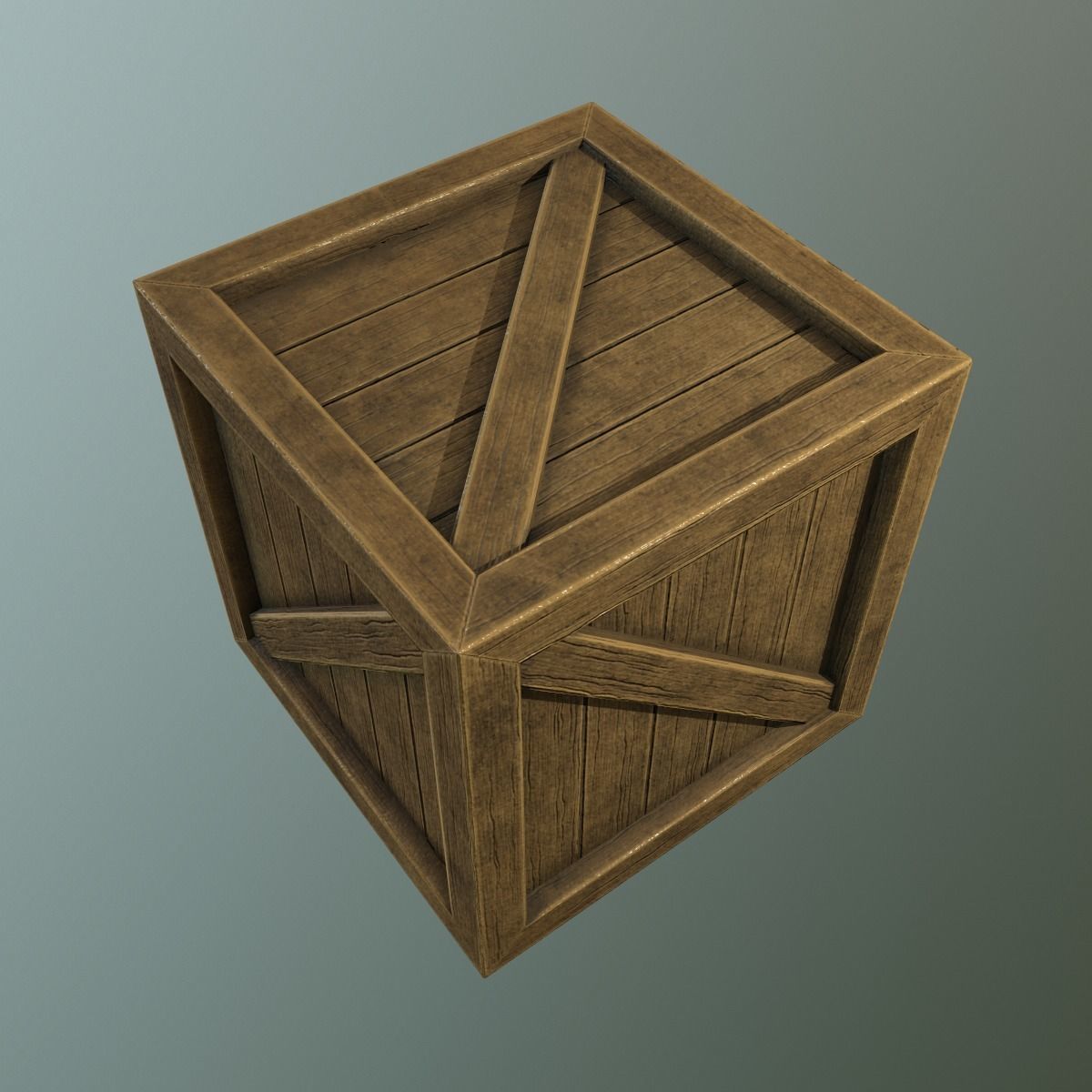 Box PBR Game ready low poly wooden crate Free low-poly 3D model_2