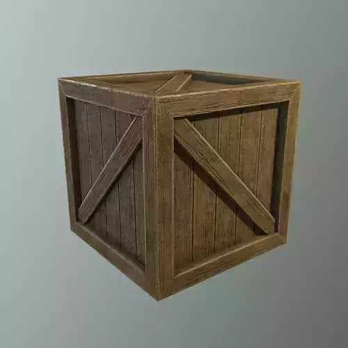 Box PBR Game ready low poly wooden crate