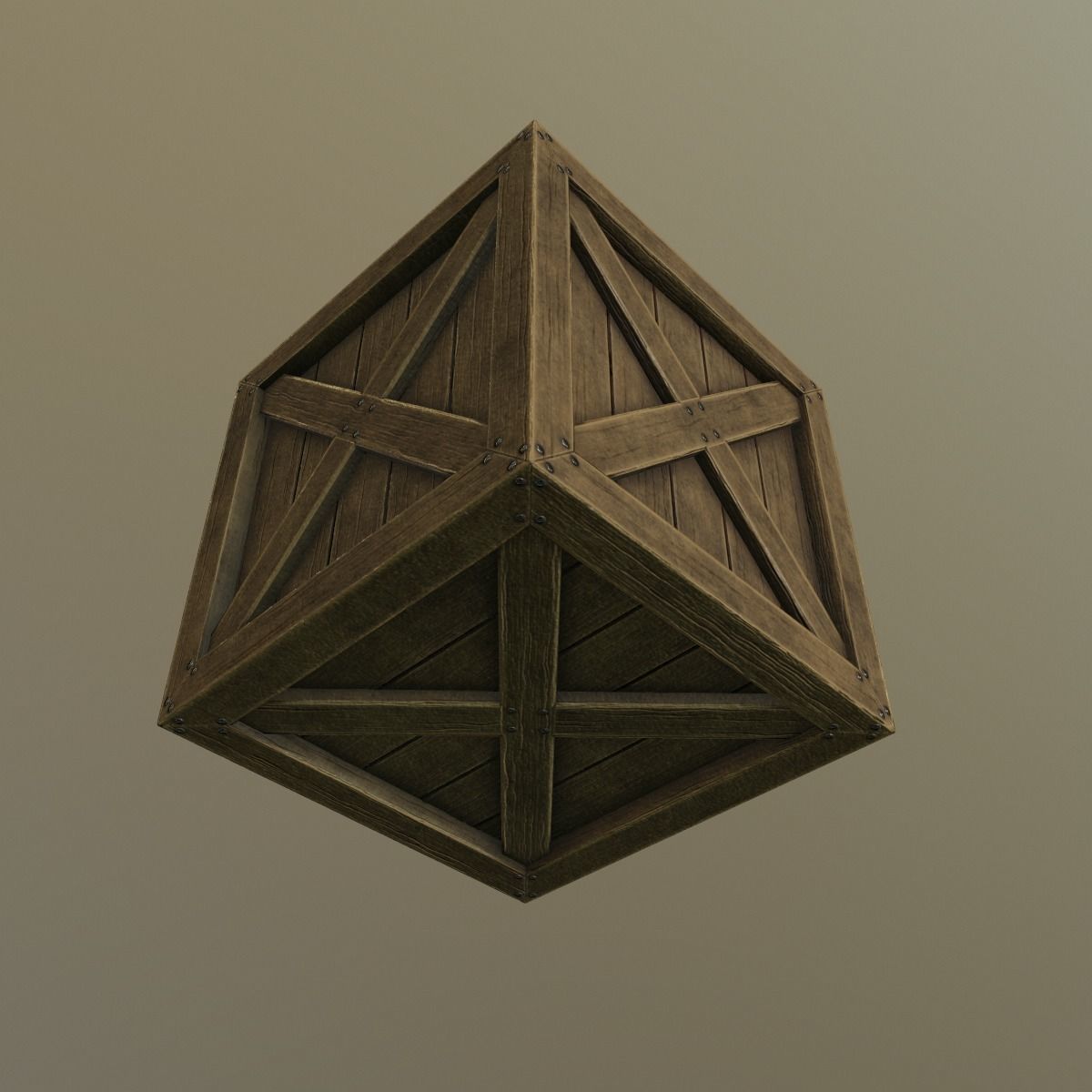 Box PBR Game ready low poly wooden crate Free low-poly 3D model_5