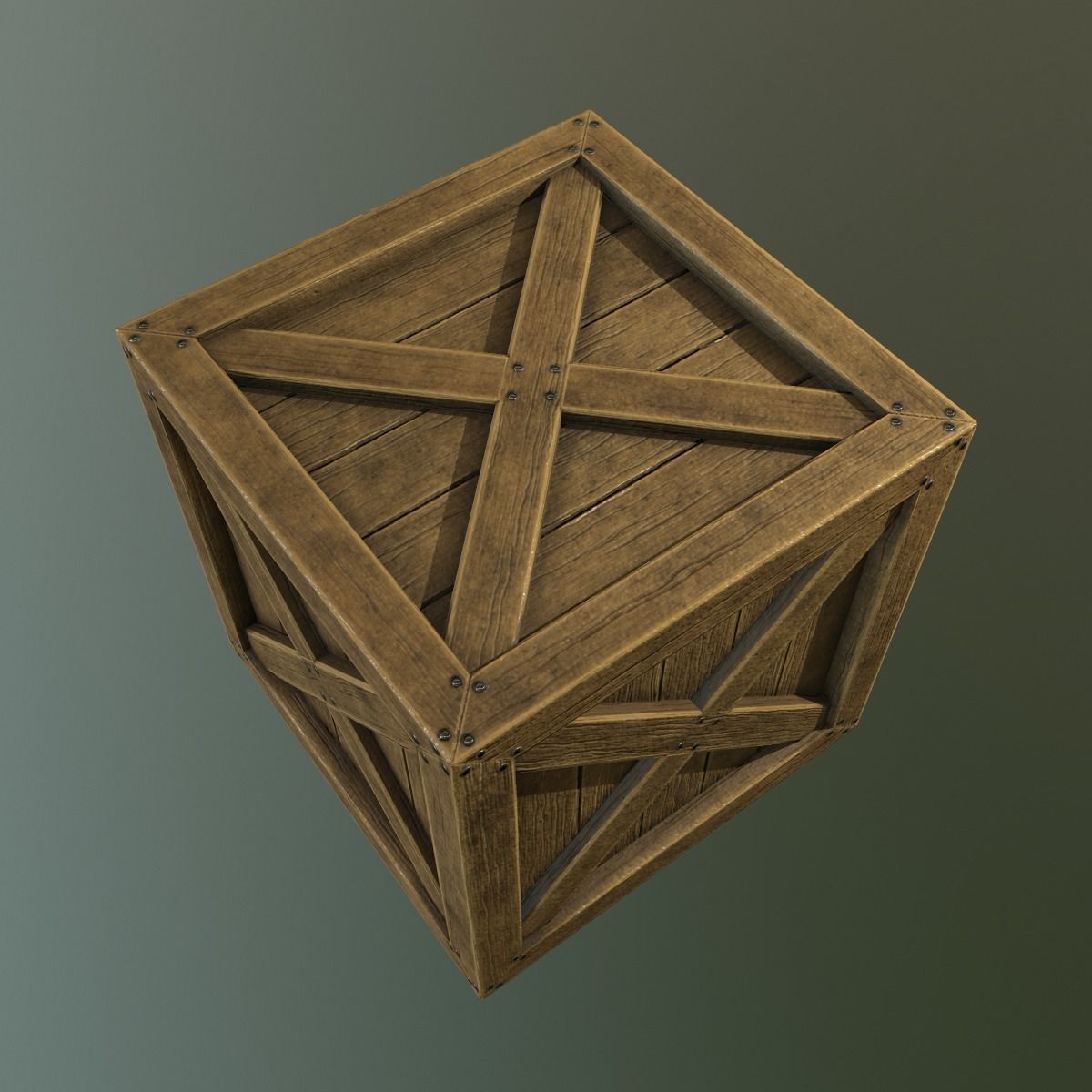 Box PBR Game ready low poly wooden crate Free low-poly 3D model_4