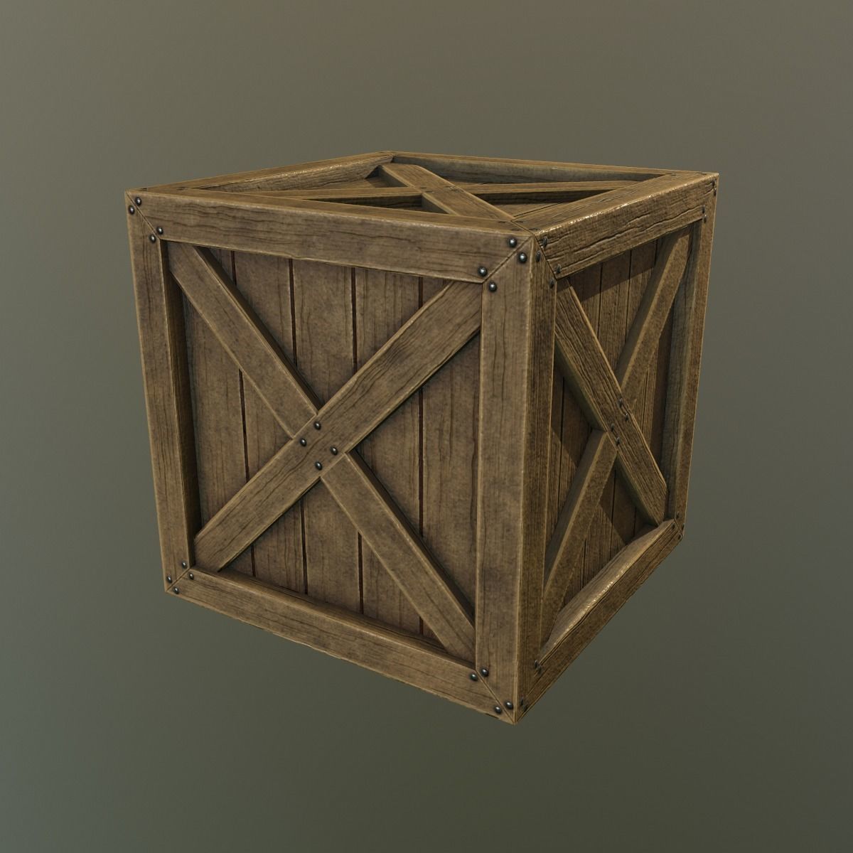 Box PBR Game ready low poly wooden crate Free low-poly 3D model_1