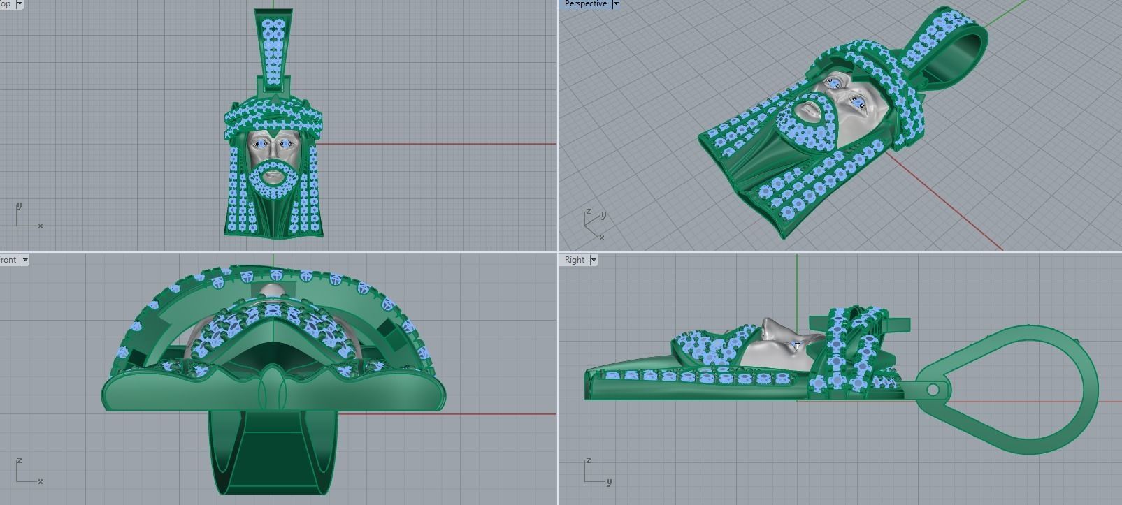 Jesus Head Pendant 3D print model_5