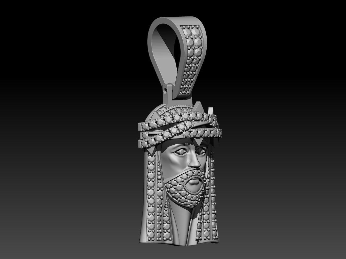 Jesus Head Pendant 3D print model_4