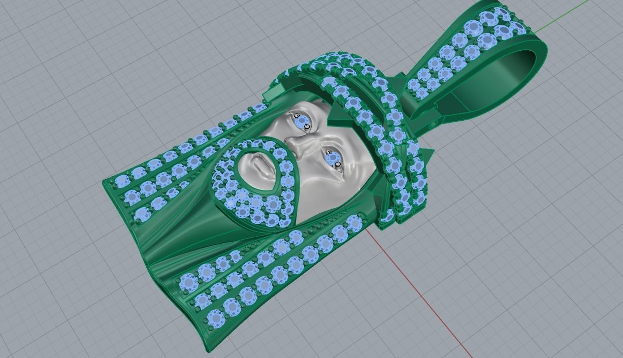 Jesus Head Pendant 3D print model_7