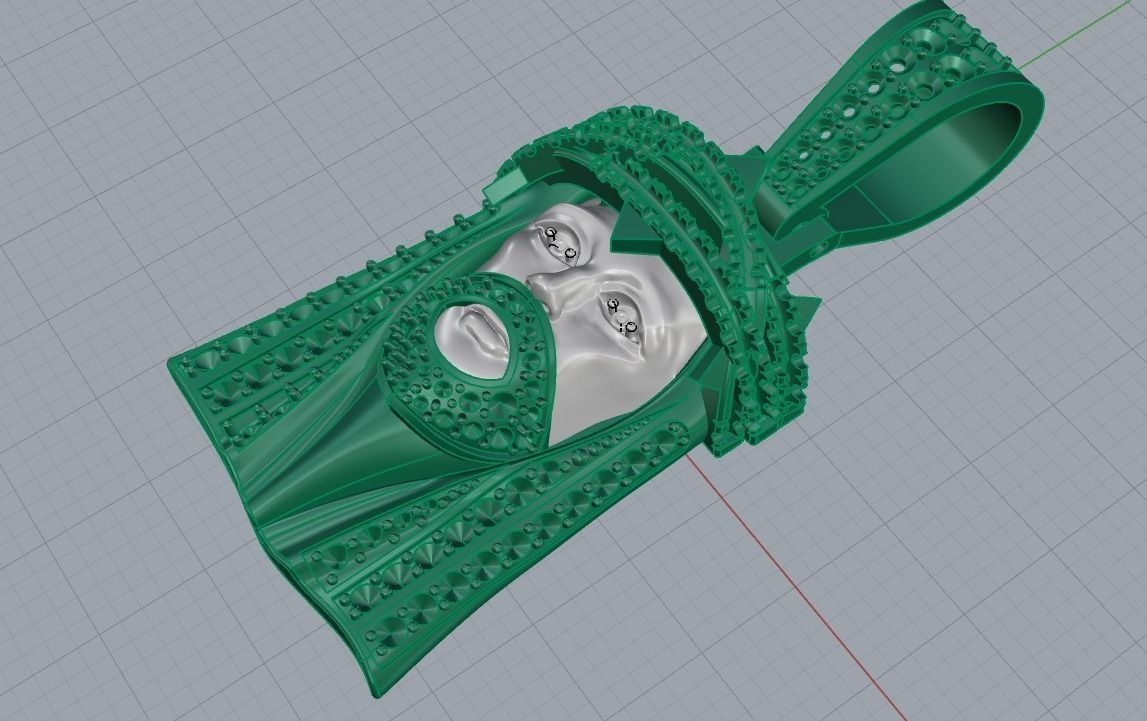 Jesus Head Pendant 3D print model_8