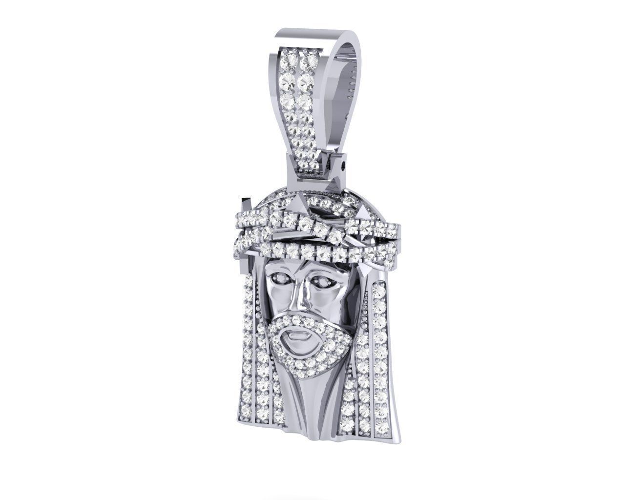 Jesus Head Pendant 3D print model_2