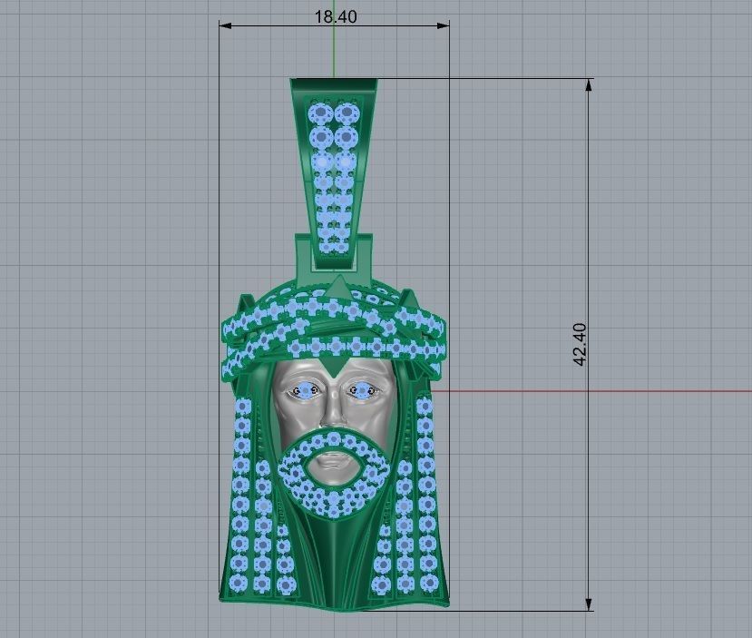 Jesus Head Pendant 3D print model_6