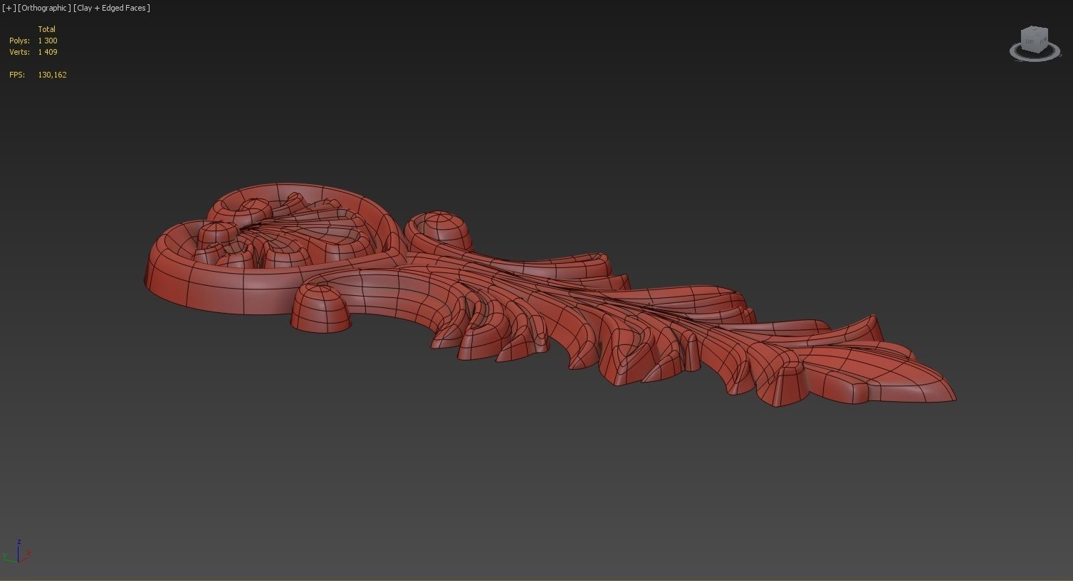 Carved decor vertical model 3D model_3