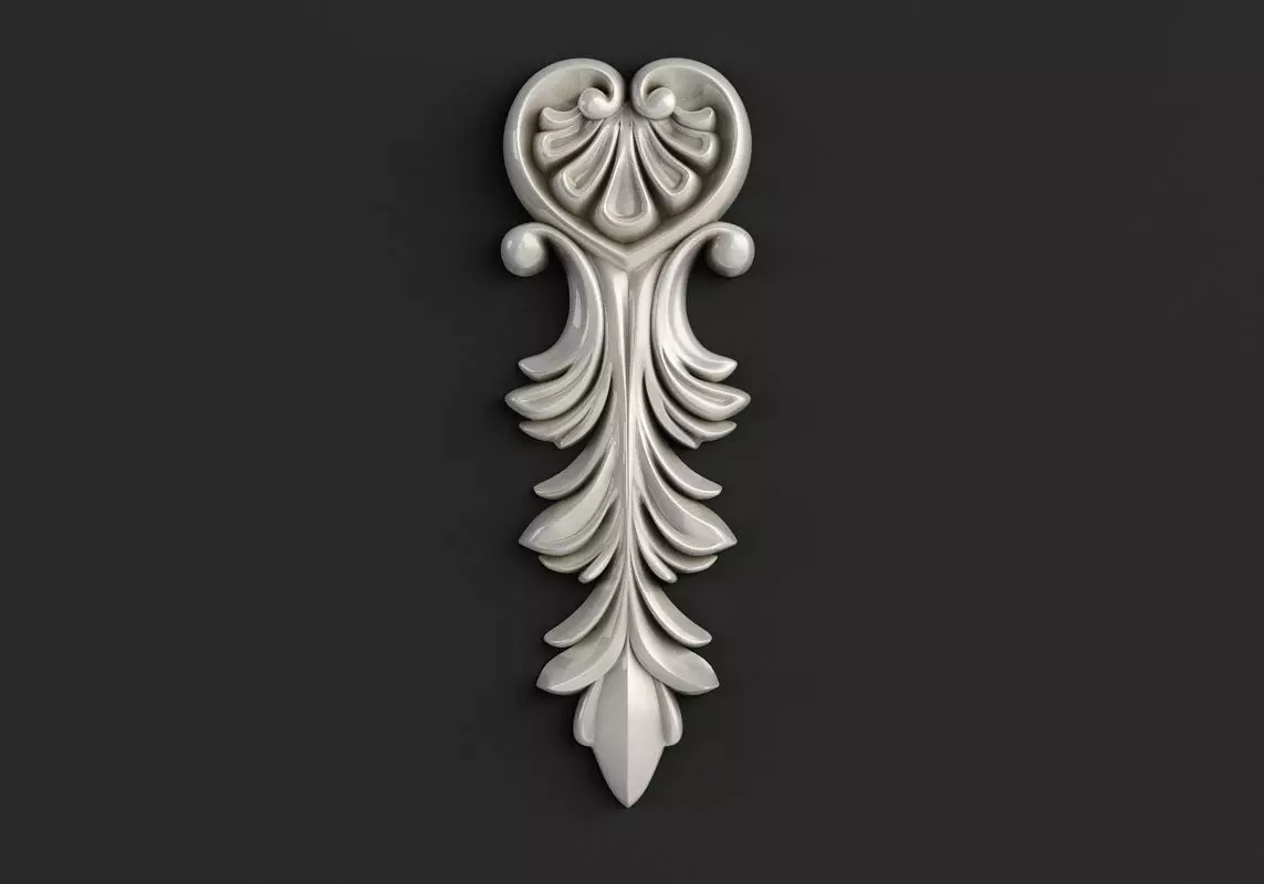 Carved decor vertical model 3D model_0