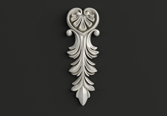 Carved decor vertical model 3D model
