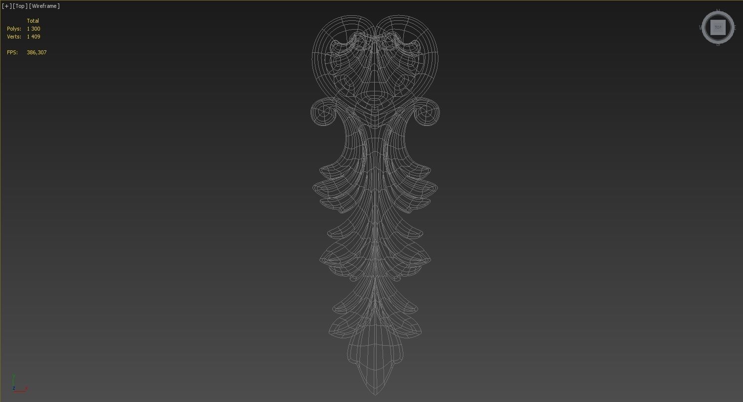 Carved decor vertical model 3D model_4