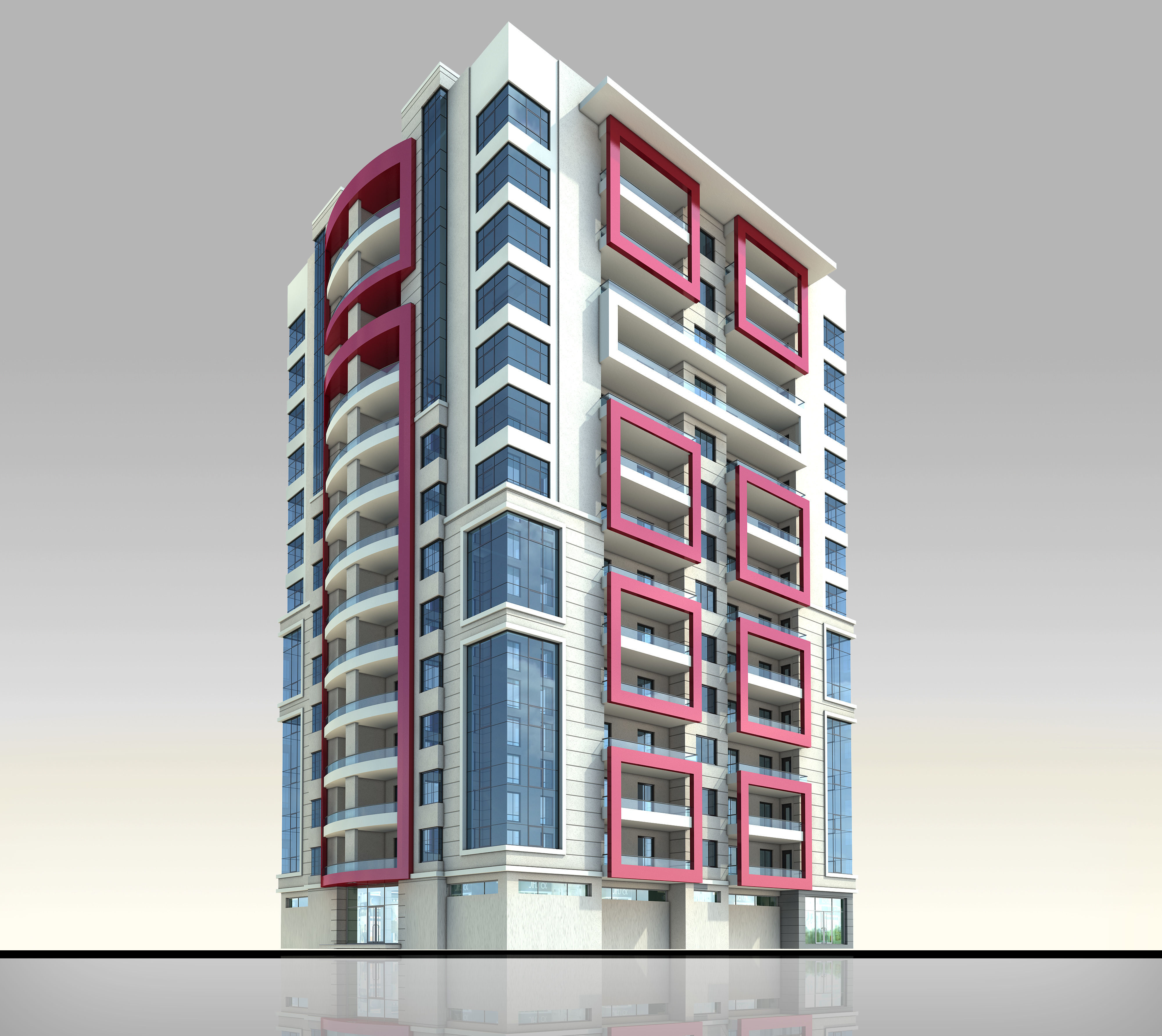 Apartment Architectural 3d Model with Render Scene Low-poly 3D model_3
