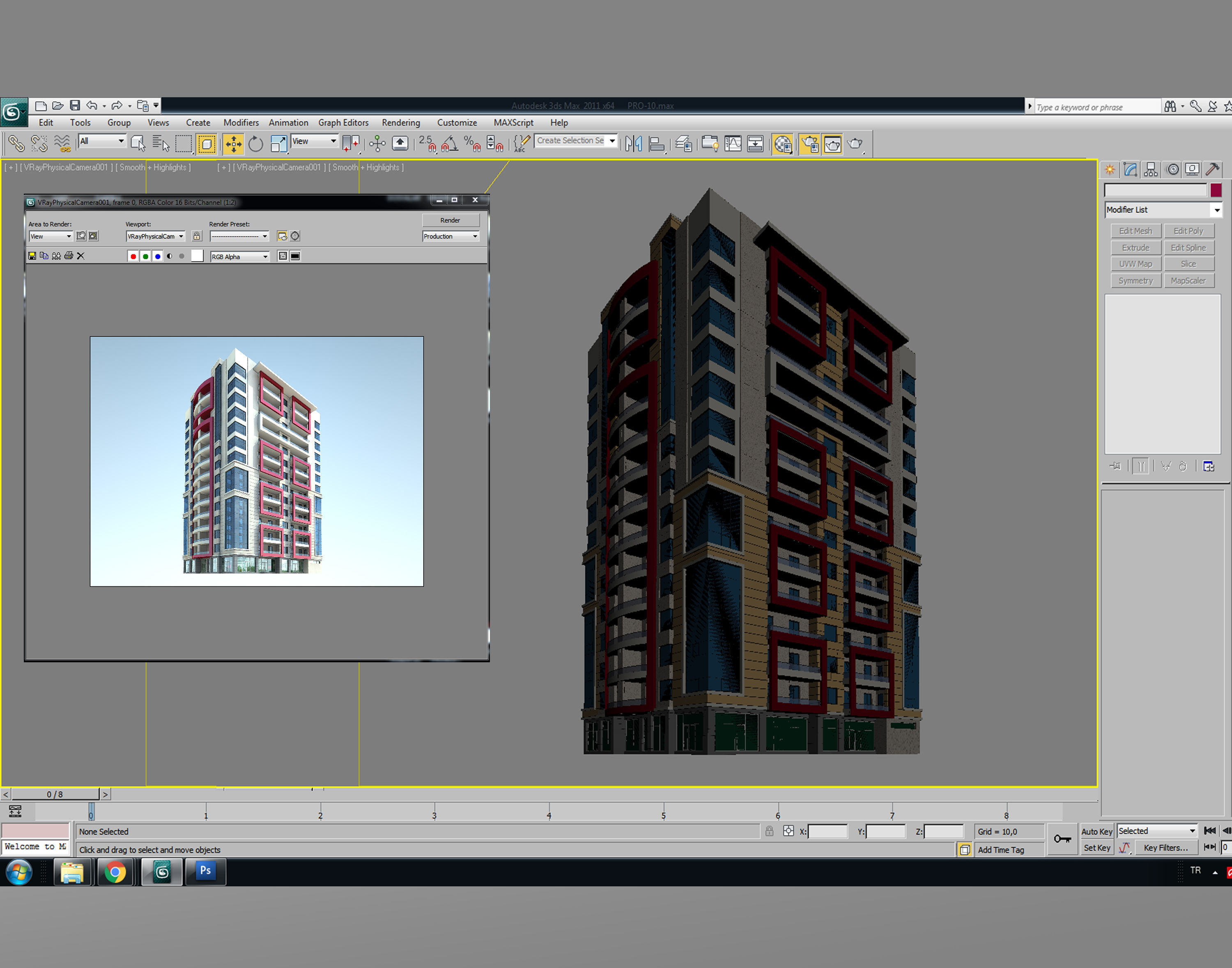Apartment Architectural 3d Model with Render Scene Low-poly 3D model_1
