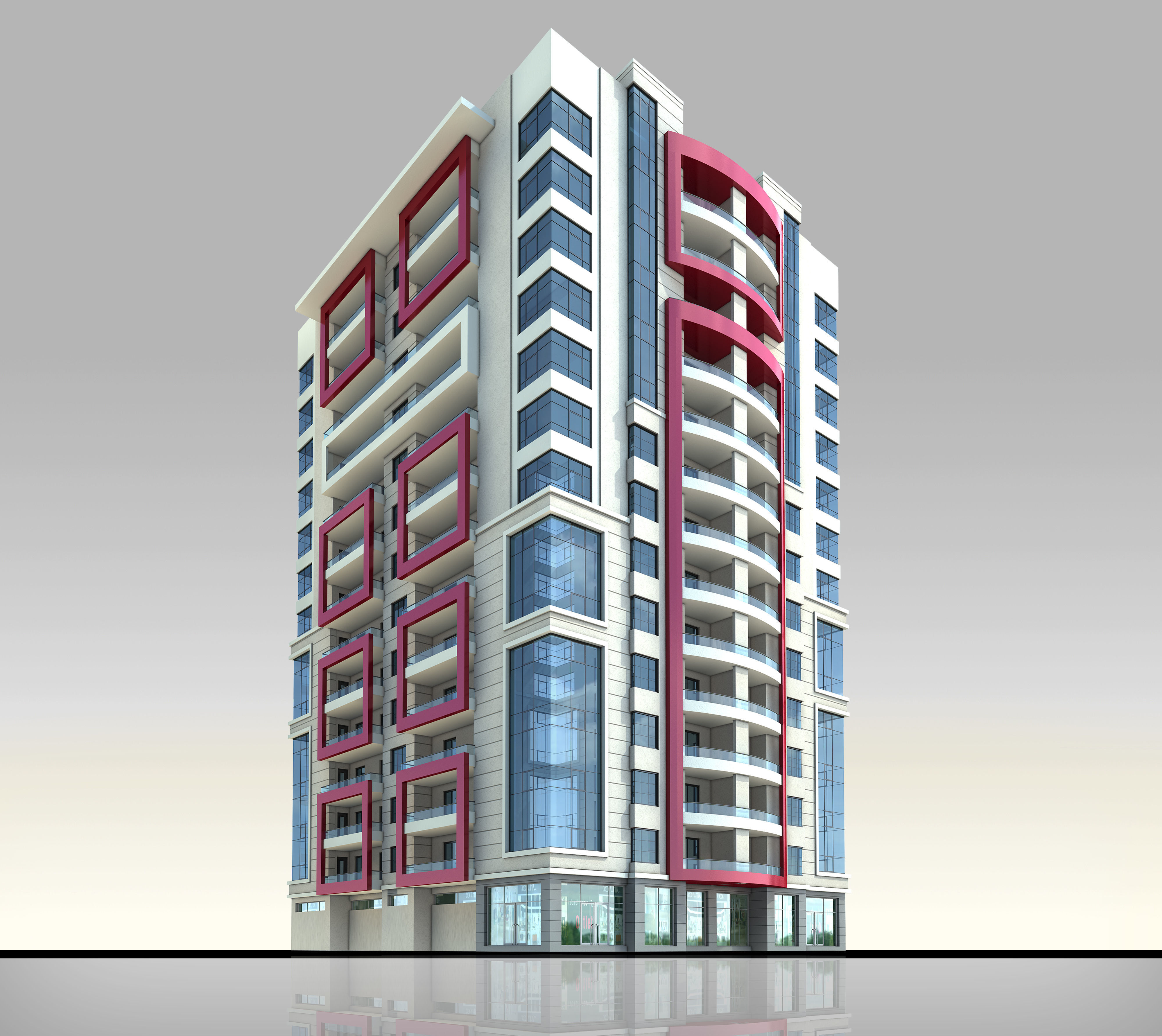 Apartment Architectural 3d Model with Render Scene Low-poly 3D model_2