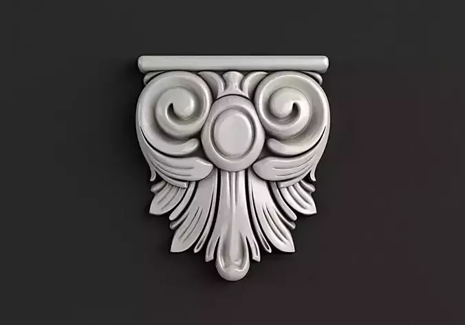Carved Console 3D model 3D model