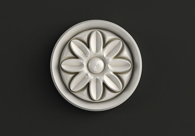 Round carved rosette 3D 3D model