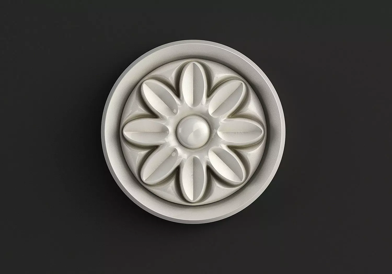 Round carved rosette 3D 3D model
