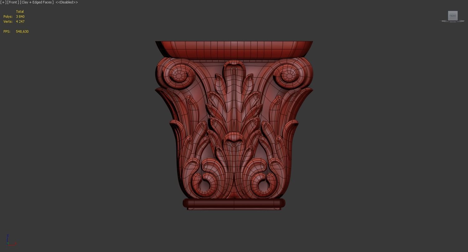 Carved corbel 3D model 3D model_2