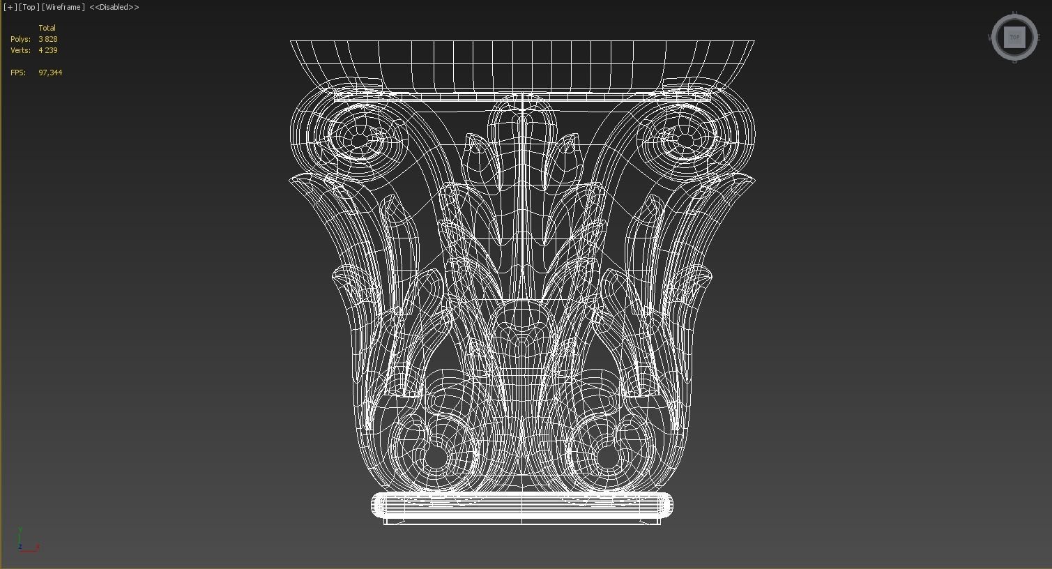 Carved corbel 3D model 3D model_4