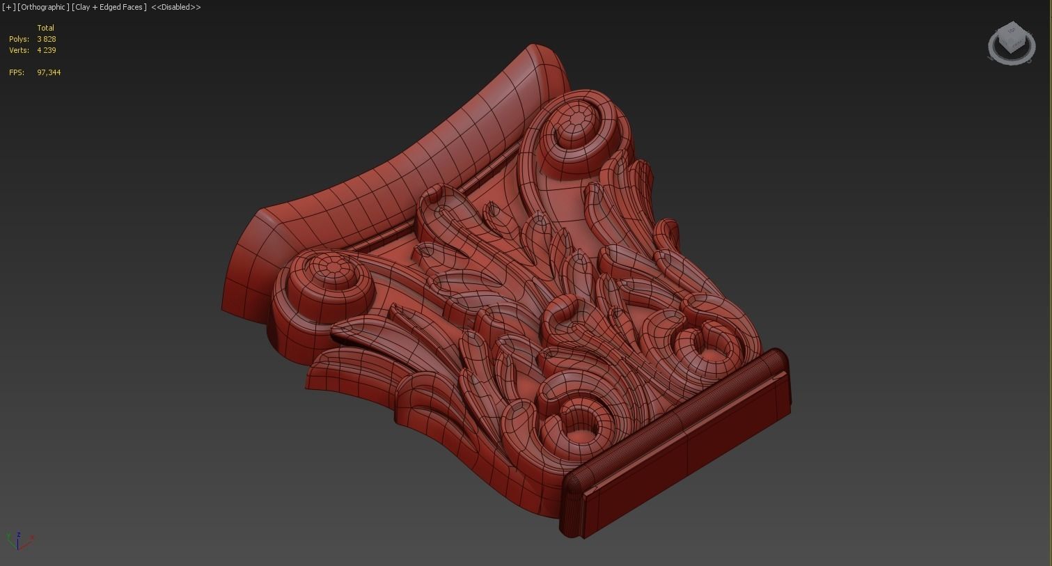 Carved corbel 3D model 3D model_3